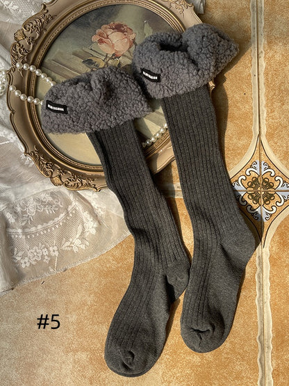 Sweet Plush Cuff Underknee Socks
