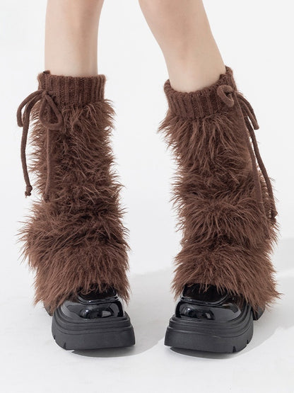 4 Colors Plush Flared Leg Warmers