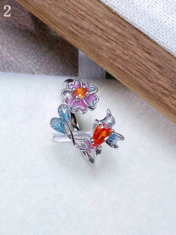 Options Y2K Design And Bird Bittersweet 2 Floral Ring