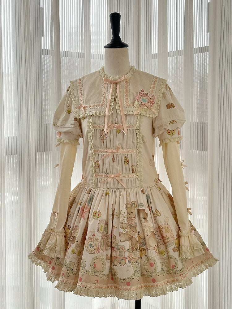 Small Bows Decorated Detachable Beige Sleeves