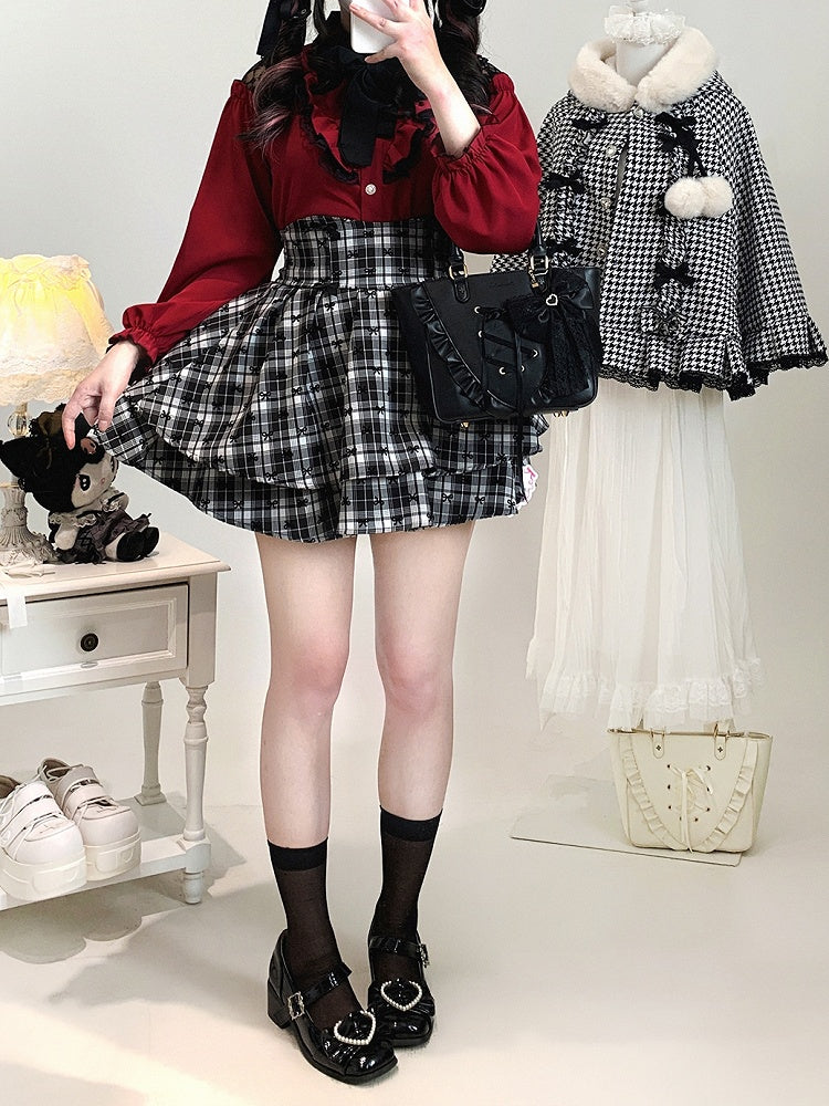 Blouse Bow Kei | Jirai Tie Lace with Shoulder Detachable Cut-Out