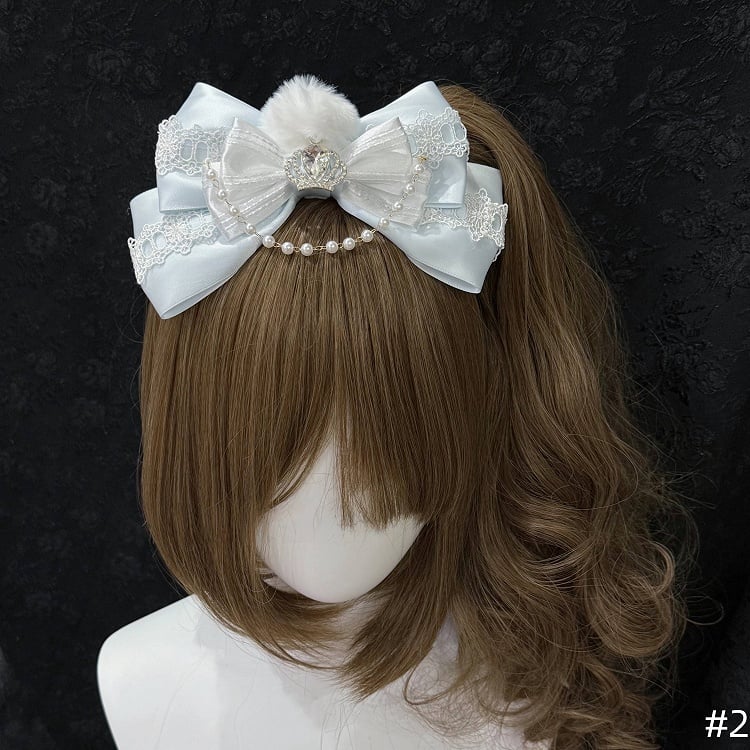 Floral Headpieces KC Set - Four-Color Necklace Lace Hime Chokers Lolita Bow