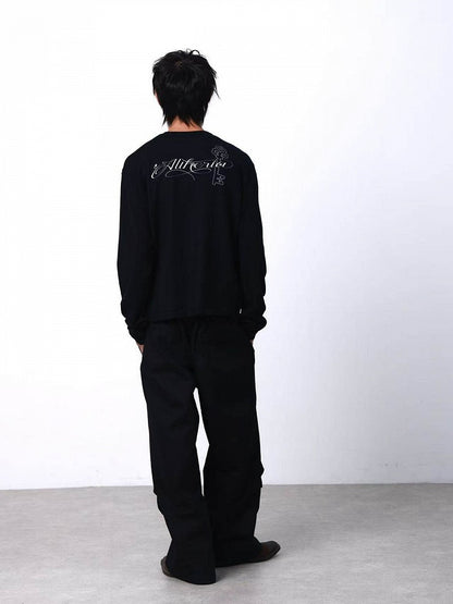 Punk Genderless Black Knit Sweater Portrait Print