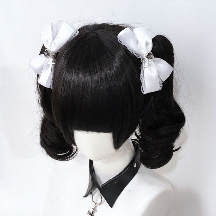 3 Cross Bow with Heart Rhinestone Colors Hairclip Pendant