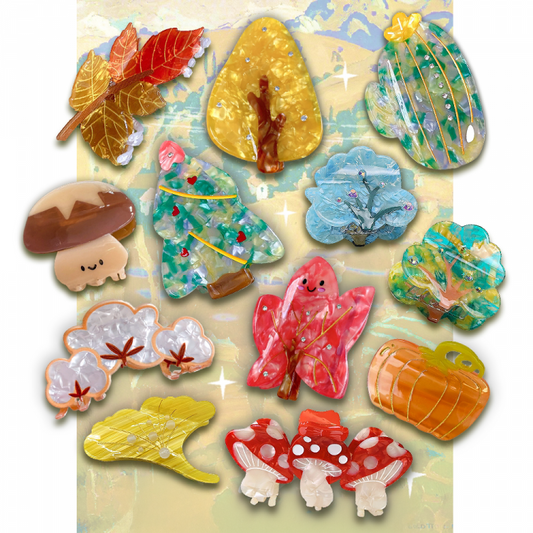 Y2K リーフデザイン クロークリップ