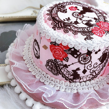 Mini Wonderland Cat Vibes Ears Hat Alice in Pink