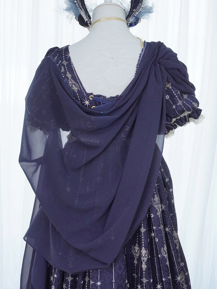 Shawl Dark Blue Shimmering
