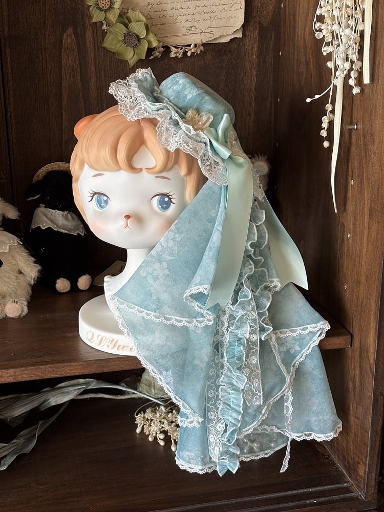 Lolita Floral Print Mini Hat with Veil