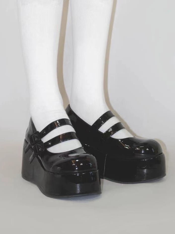 Mary Buckles Platform Dual Black with Lolita Janes Sweet