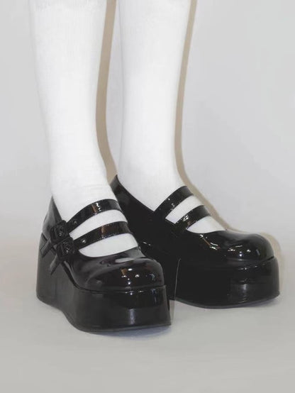 Mary Buckles Platform Dual Black with Lolita Janes Sweet