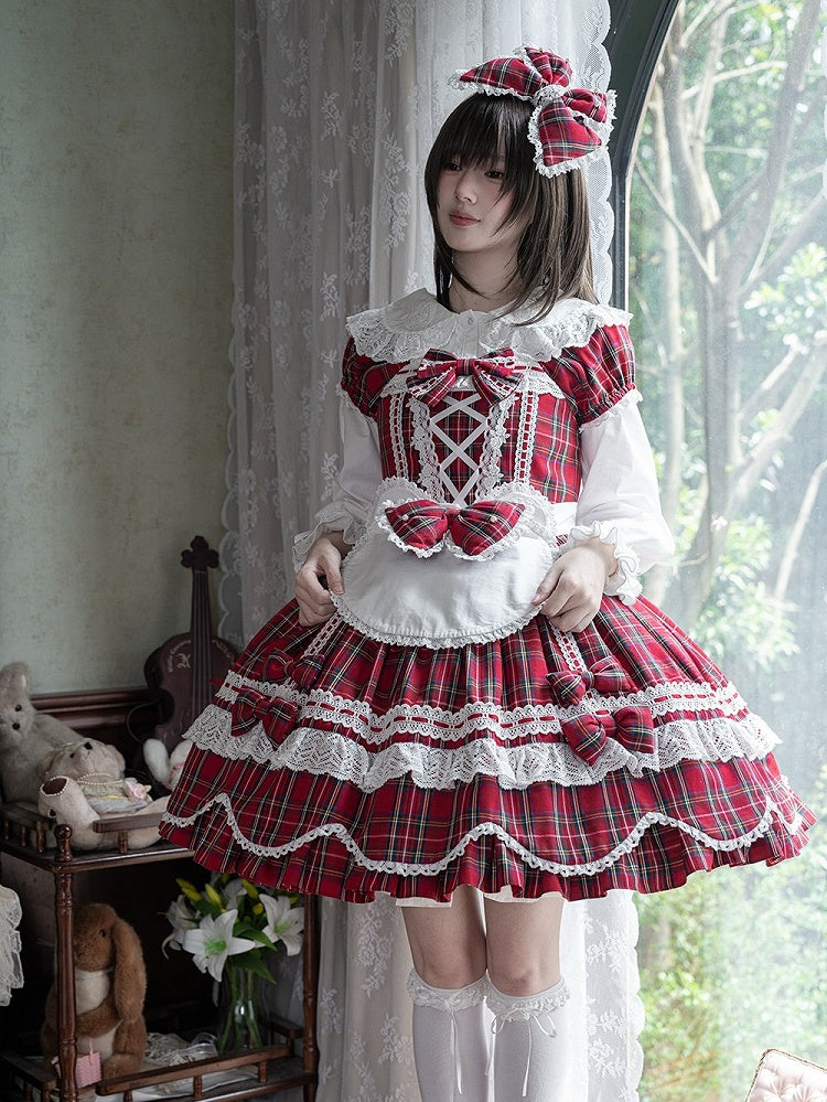 Design Lolita Trim Lace Bear Apron Ear White with