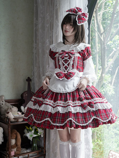 Design Lolita Trim Lace Bear Apron Ear White with