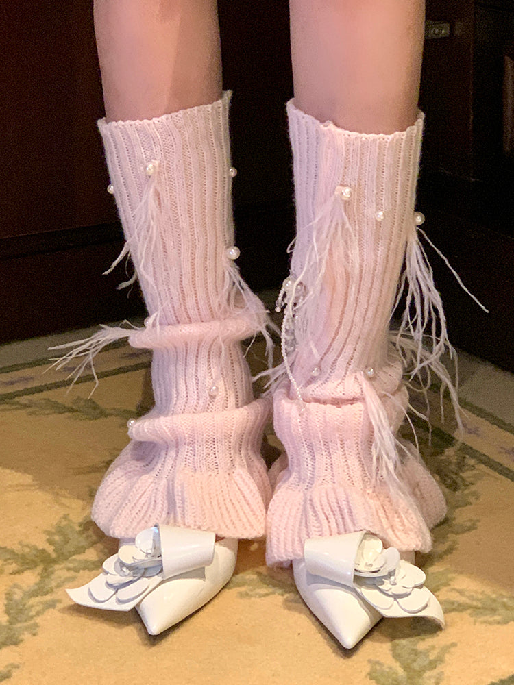 - bead Colors Mid-Calf Warmers with Socks Leg Three and Toe-Loop