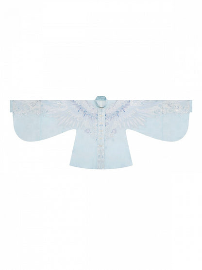 Han Lolita Angel Wings Embroidery Pipa Sleeves Top - ZhiXiYue
