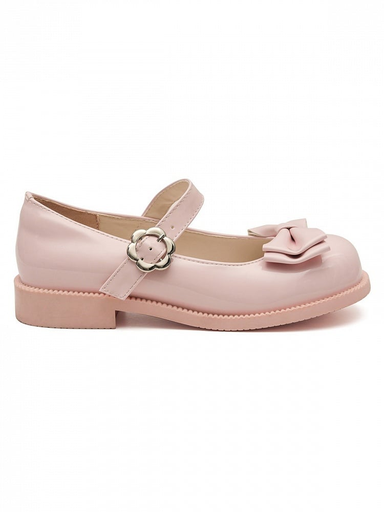 Sweet Lolita Round Toe Buckle Bow Shoes