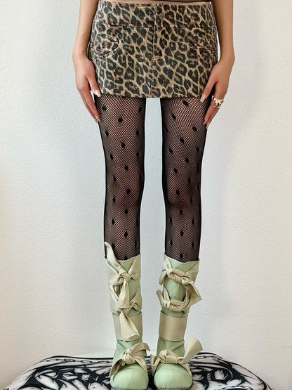 Polka-dot Tights Black Y2K Pattern