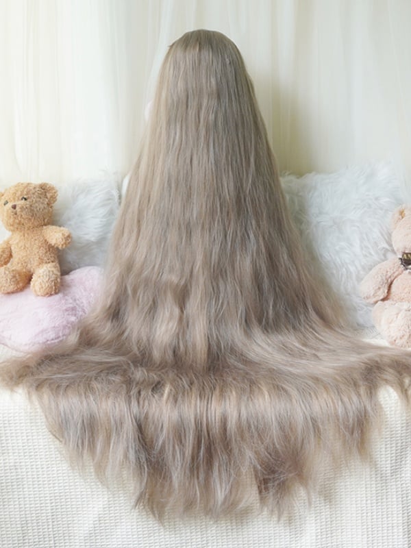 Blond/Karamell/Hellbraun/Schwarz Lange gewellte Perücke