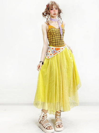 黄色のサマースカート Y2K