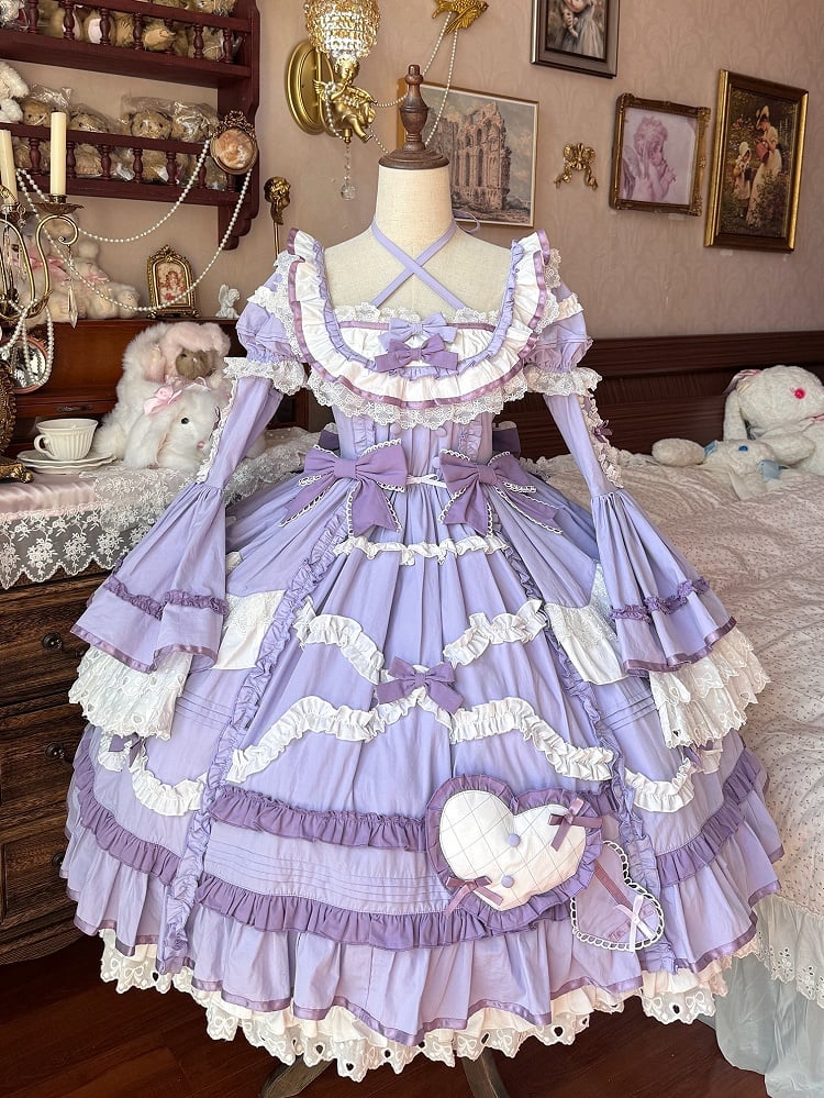 Gorgeous Old School Sizes Available Lolita Princess Purple Dress Plus Cotton