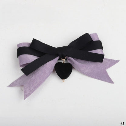 Lolita Hairclip Sweet-edgy Black Bow Purple Options 5
