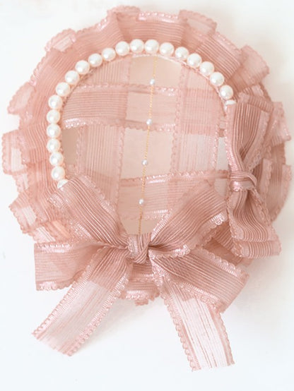 Details Bowknot Lolita With Mini Hat Bead Pink Sweet