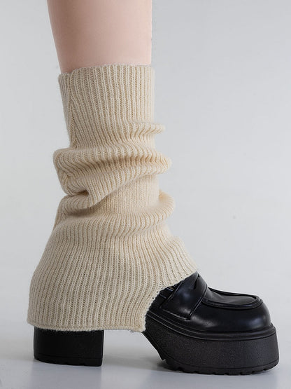 Minimalist Leg Warmers JK Knitted Beige/Brown