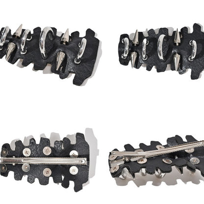 Punk Black PU Hairclip