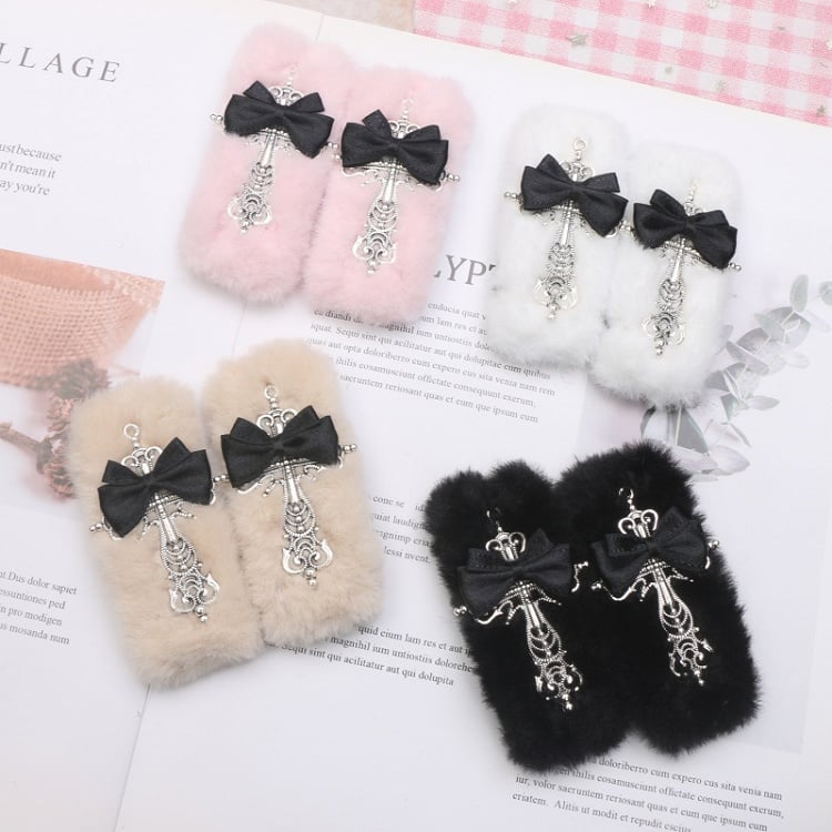 Options Color Cross Kei 4 Plush Jirai Bow Hairclip