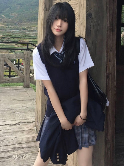 Letter Options 8 Preppy Uniform Vest JK Color Embroidery Style