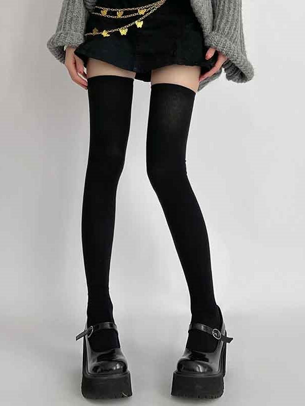Black/Black Compression Slimming Gray Stockings