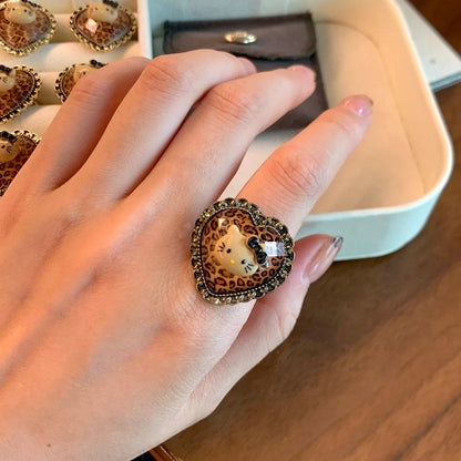Brown Leopard Pattern Kitty Necklace/Ring/Bracelet/Choker