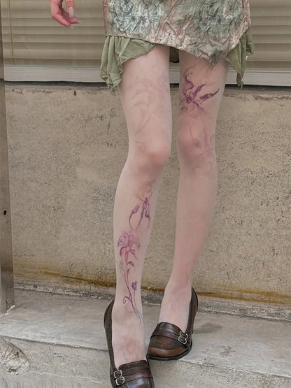 Pantyhose Artistic (Elegant Floral Style) Watercolor