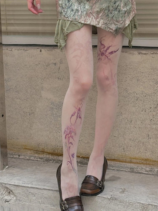 Pantyhose Artistic (Elegant Floral Style) Watercolor