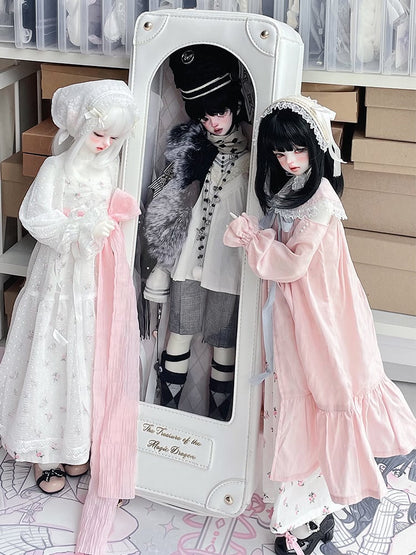 – スケールマルチスタイルゴールド（クロスボディ/バックパック/トート）1/4バッグホワイトBJDドール