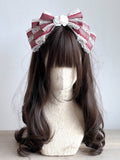 Lolita Red/Black Lace-Trimmed KC Decorations with White Bow Flower