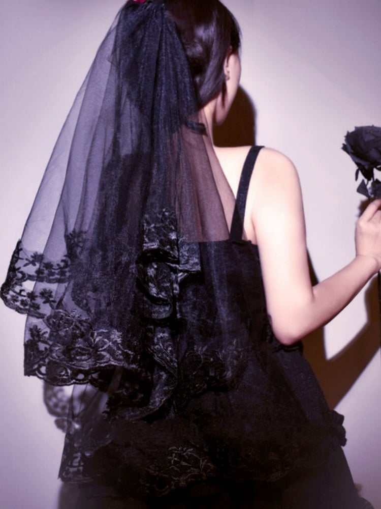 Black Gothic Head Veil