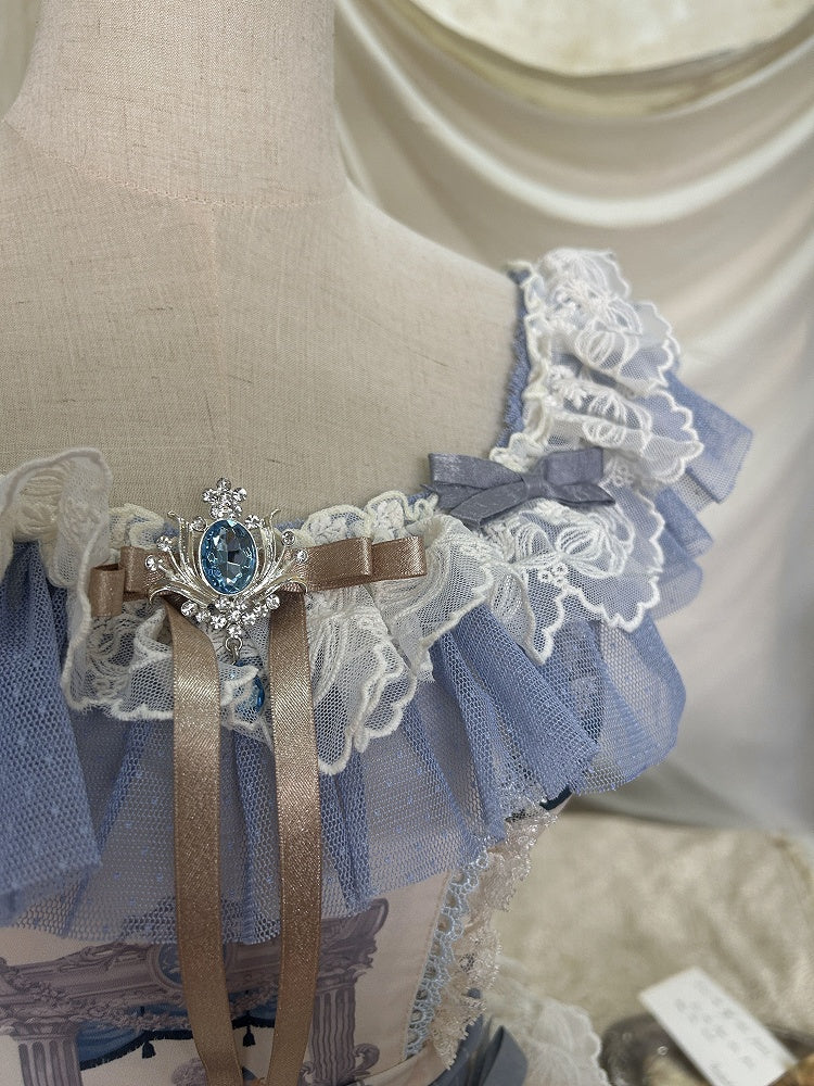 Classic Angel Moon Waist Jumper and Dress Print Skirt Lolita Basque