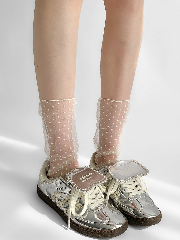 Socken mit Punkten Muster Weiß