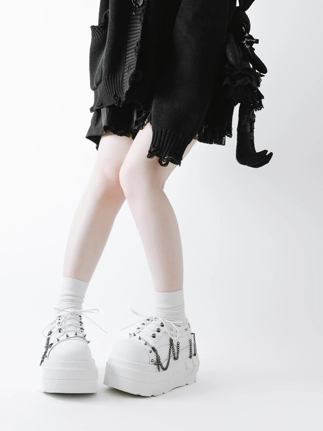 in Shoes Chain with White Punk Goth Charm Detachable Platform