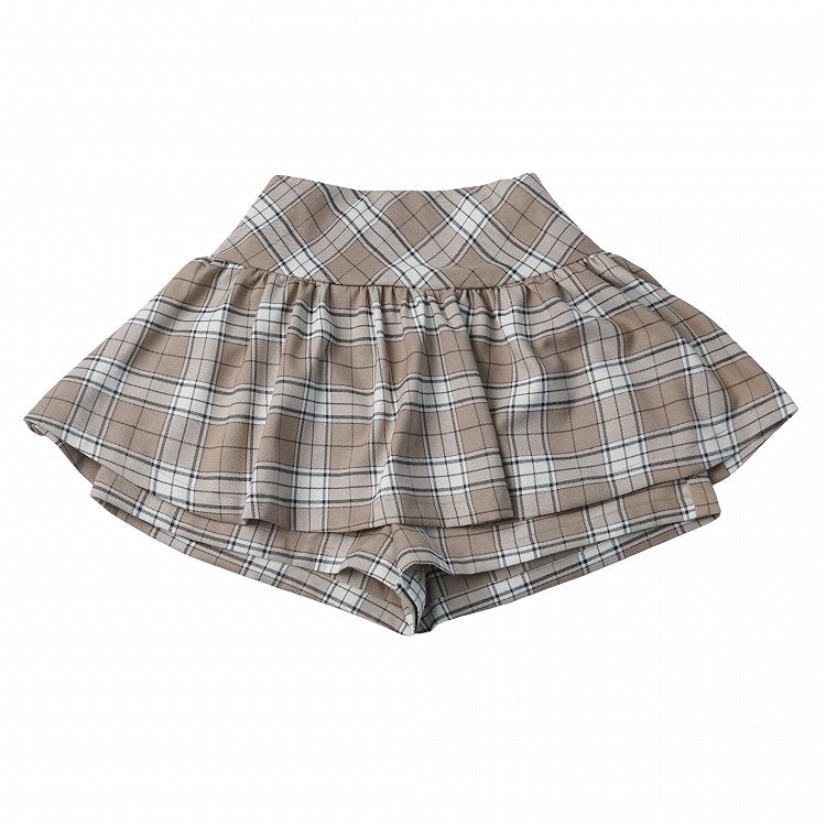 Preppy Style Yellow Plaid Skort - PINK SAVIOR