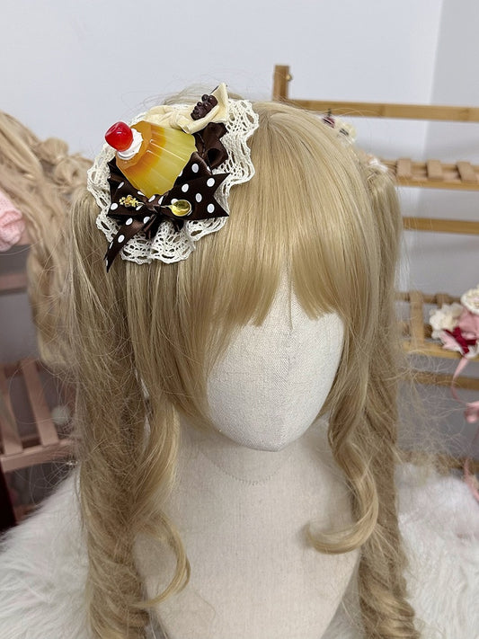 Cake Hairclip Pudding Hairclip/Triangle Lolita Sweet Hairclip/Cherry