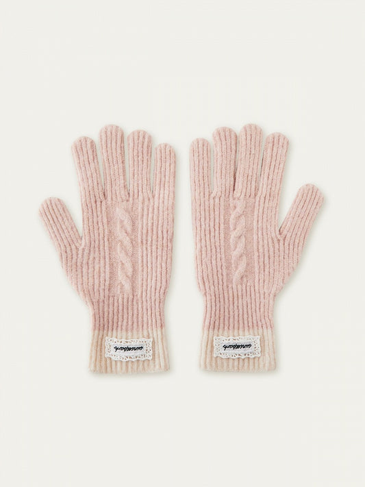 Braided Knit Gloves Kawaii Colors 3