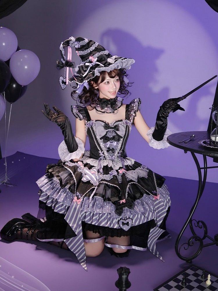Magic Witch Lolita Hat Featuring Heart Pendant - SheepBallad