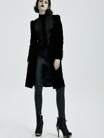 Length Mid Goth Coat Black