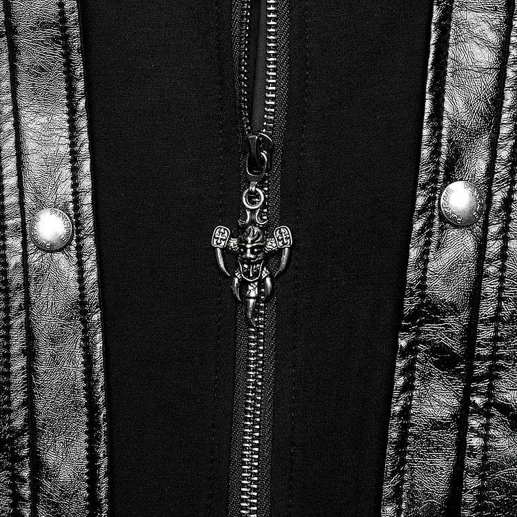 Black Coat Patent Goth Men's Long Leather