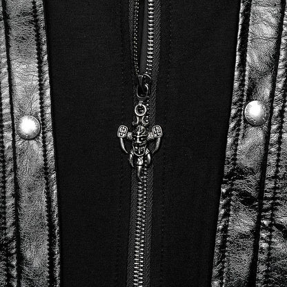 Black Coat Patent Goth Men's Long Leather