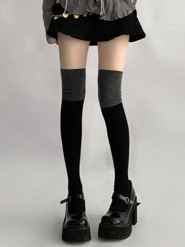 Black/Black Compression Slimming Gray Stockings