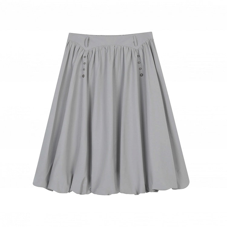 Black Bubble Gray Details / White Rivet with Skirt