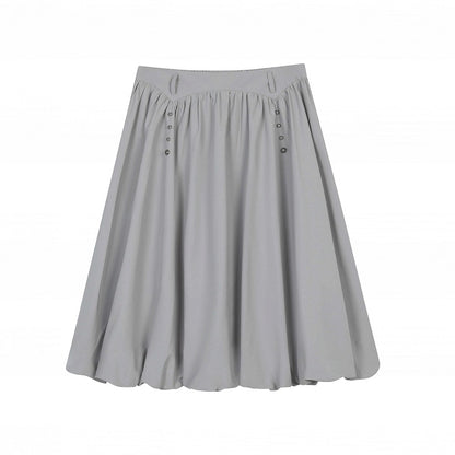 Black Bubble Gray Details / White Rivet with Skirt