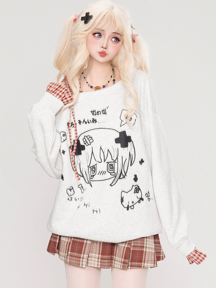 Khaki/Roter Plisseerock mit Schnallenträgern und hoher Taille